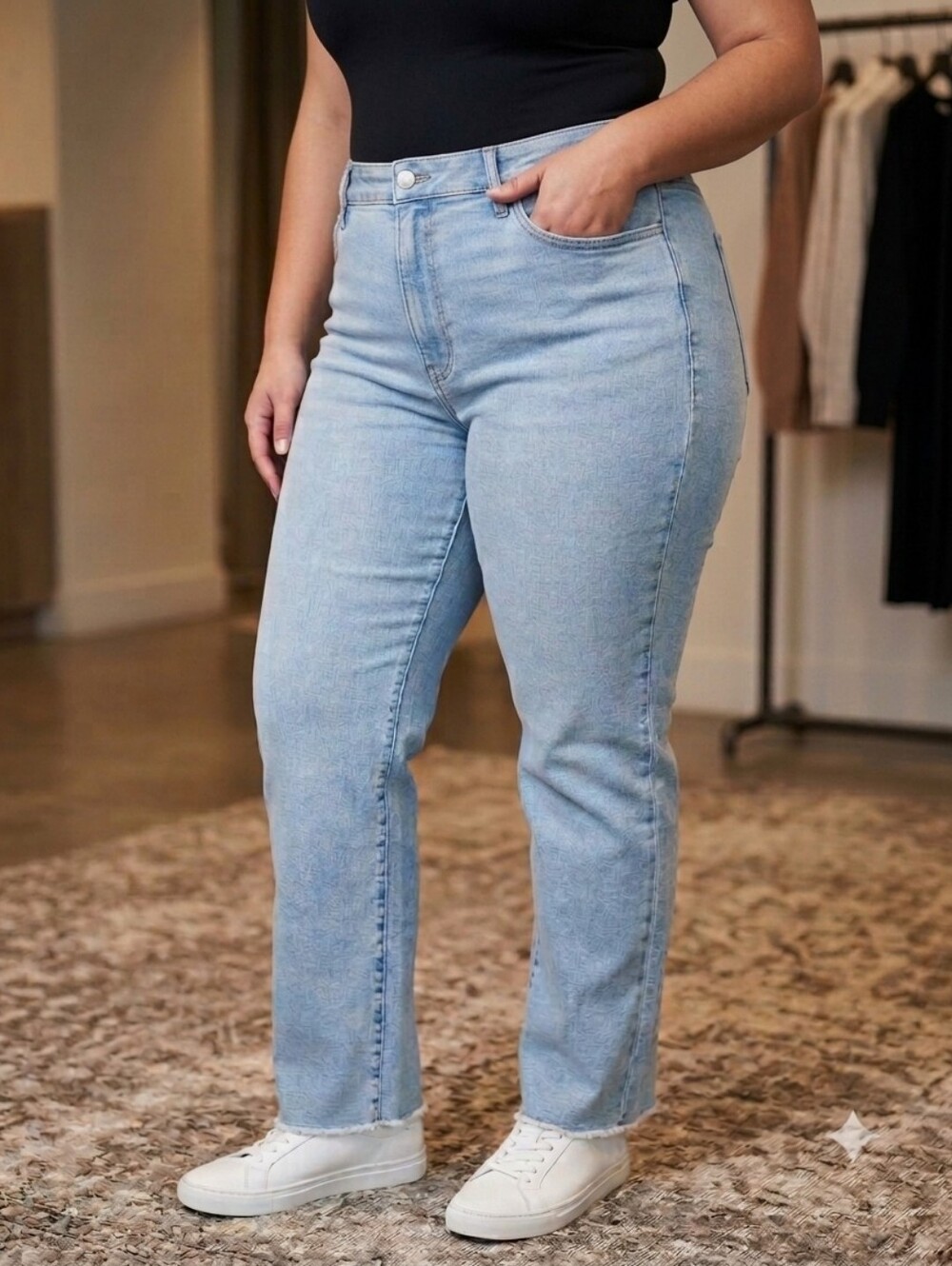 NWT! Women's Good American Classic Straight Jeans - Size 15 Plus - Retail $149